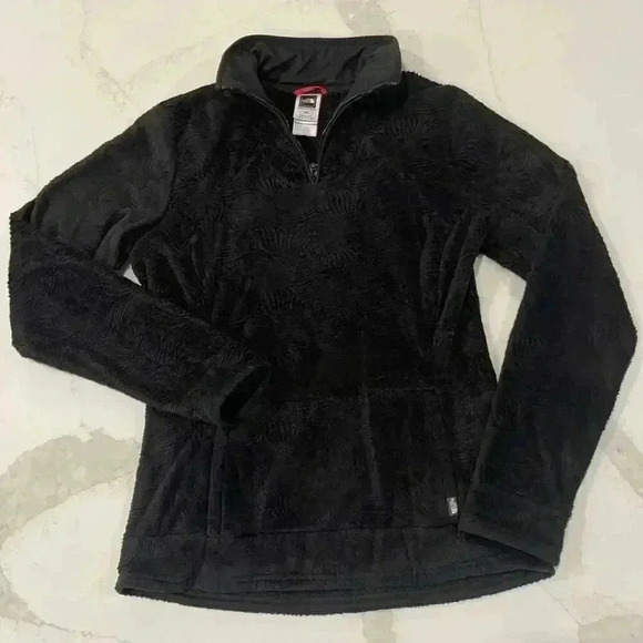 The North Face Fleece Pullover 1/4 Zip Sherpa Sweater Womens Medium Wavy Texture - Picture 1 of 6